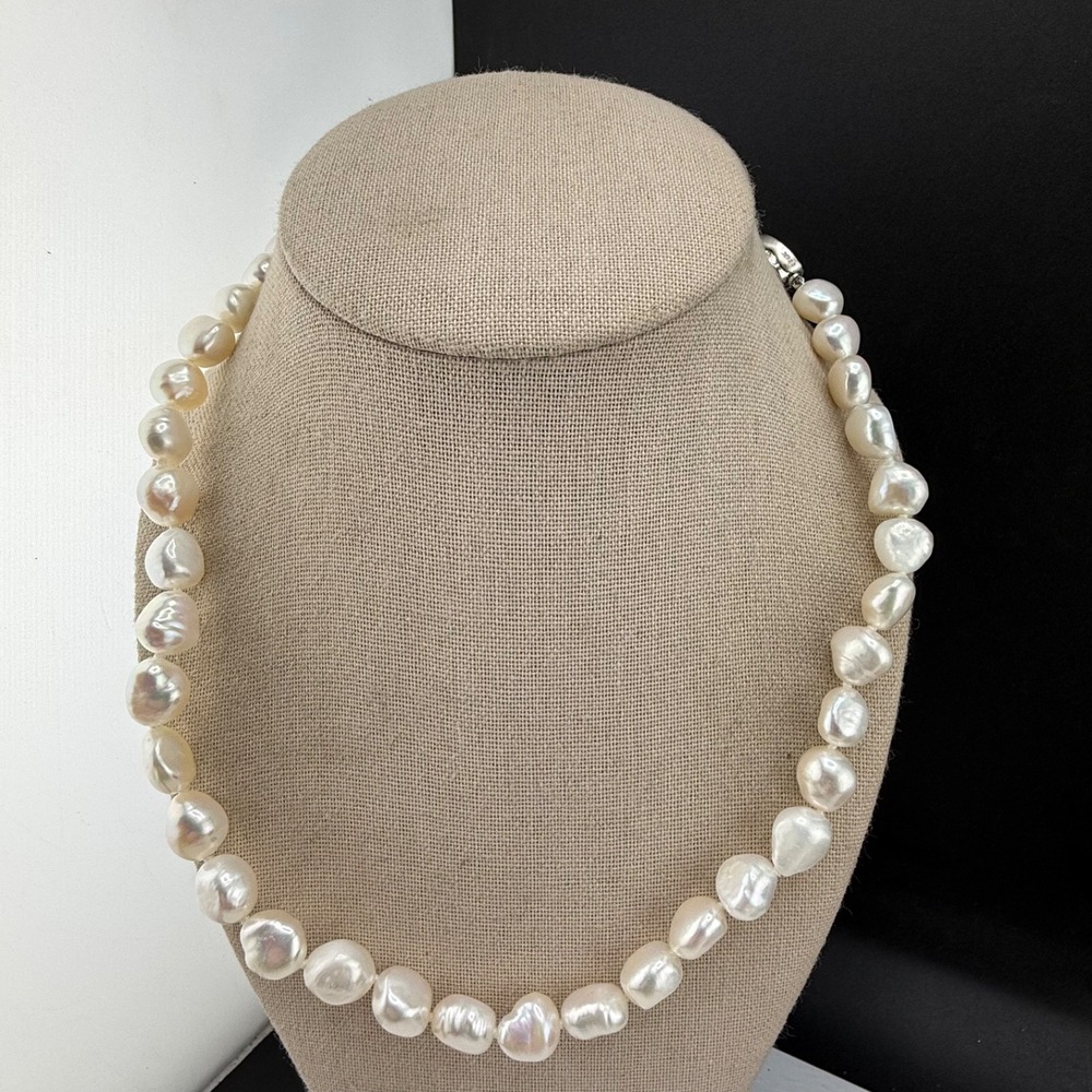 Honora Pearl Beaded Necklace Signed Luster White 20”